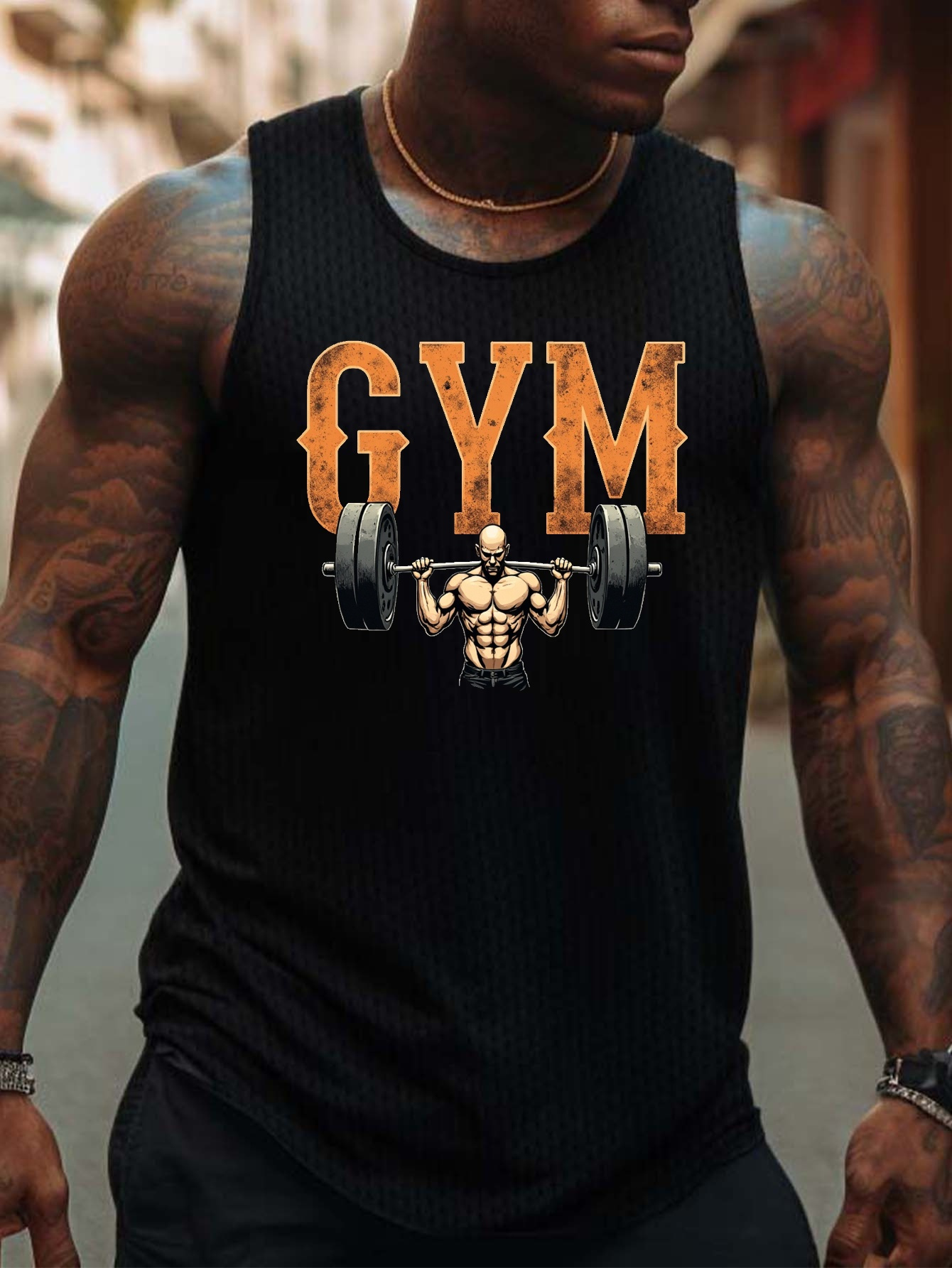 Fitness & Nutrition Lab - Men's fitness vest with fitness-themed patterns