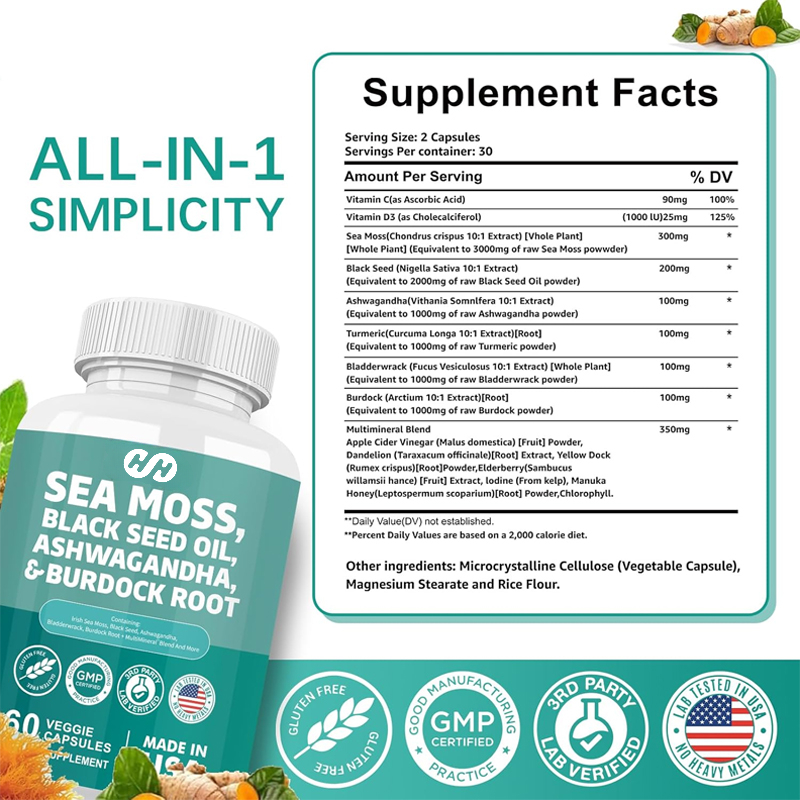 60 Capsules 7000mg Seaweed 400 - Black Seed Oil Capsule recensie en prijs