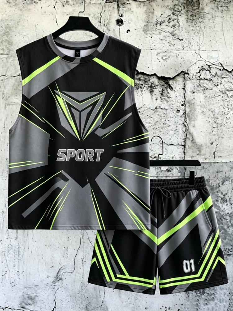 Men's Geometric Sport Print Sl - Fitness & Nutrition Lab recensie en prijs