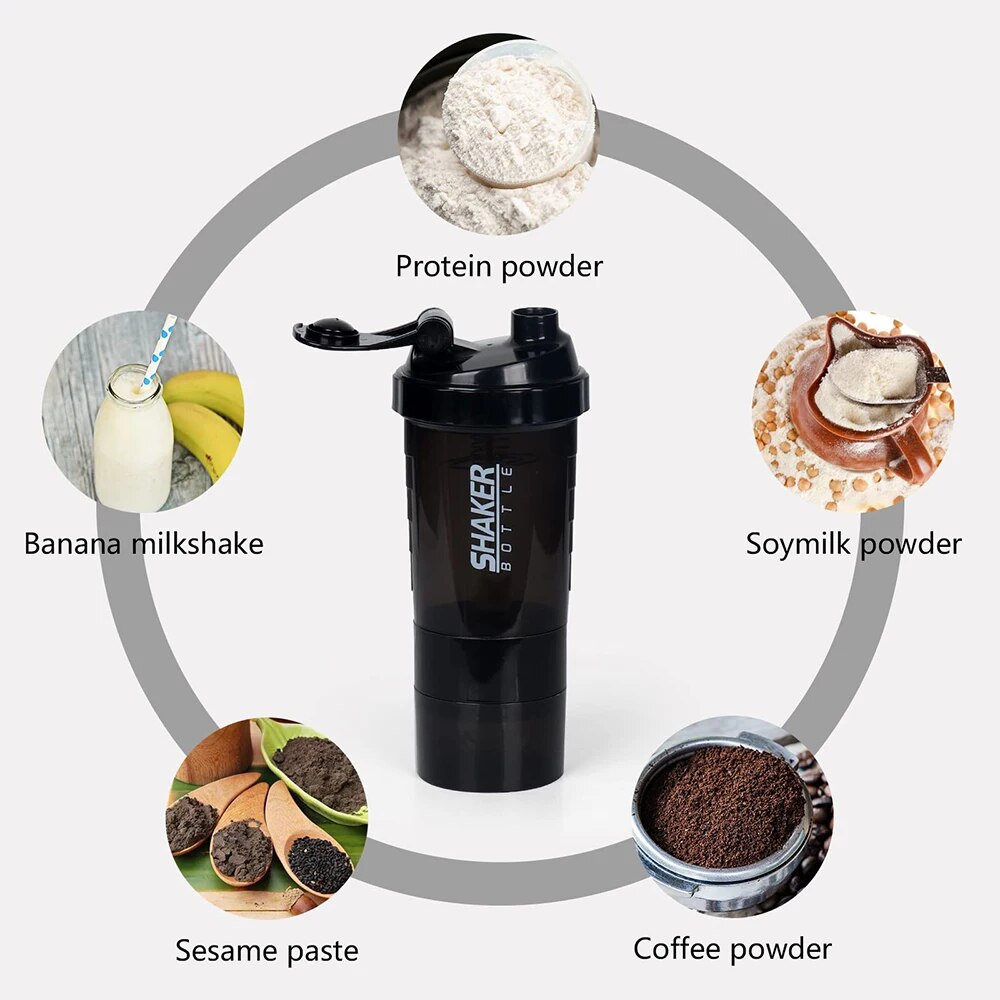 3 Layers Shaker Protein Bottle - Protein Shaker Bottle recensie en prijs